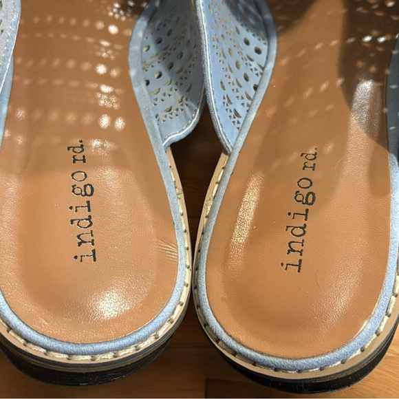 2 for $30 🌟 Indigo Rd Mules light blue and Carmel brown size 8.5 women’s mule - Picture 3 of 9